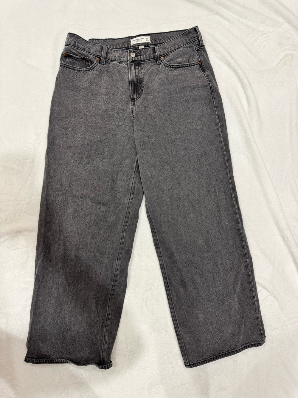 Abercrombie & Fitch Charcoal Wide-Leg High-Rise Jeans